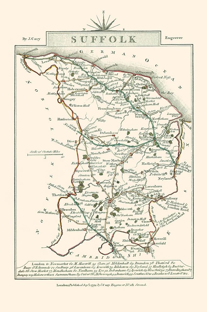 Suffolk County England - Cary 1792