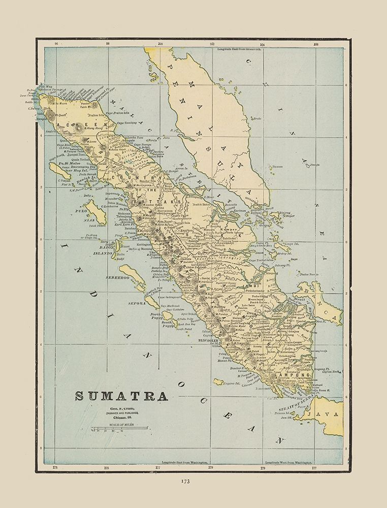 Sumatra Indonesia Asia - Cram 1892