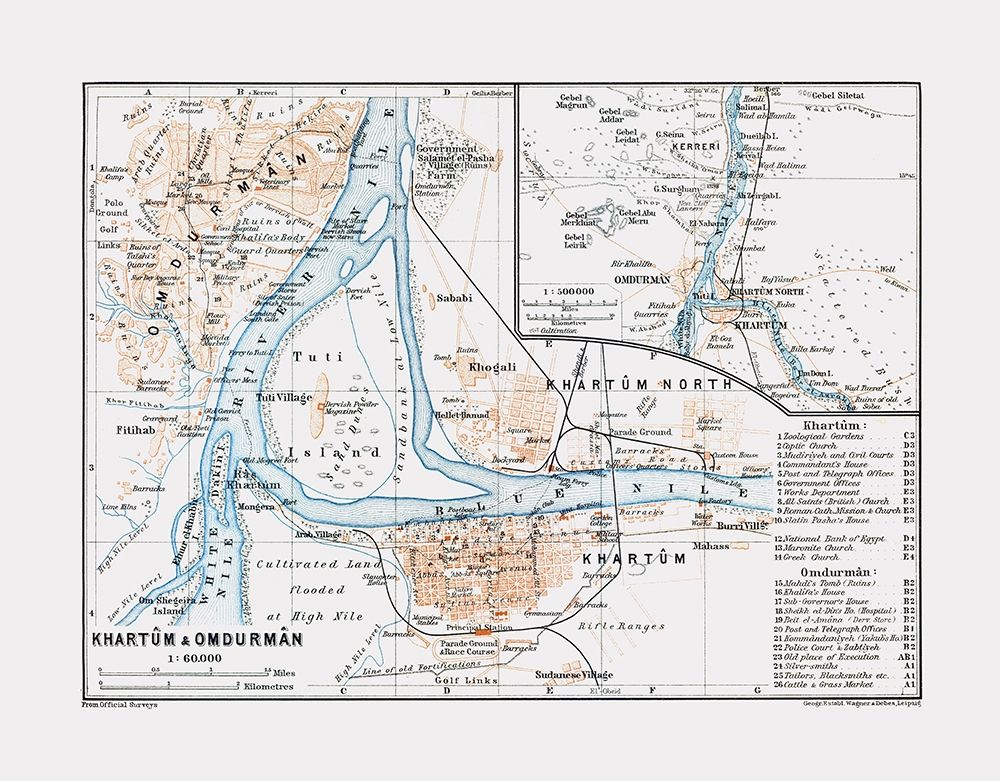 Khartoum Omdurman Sudan Africa - Baedeker 1913