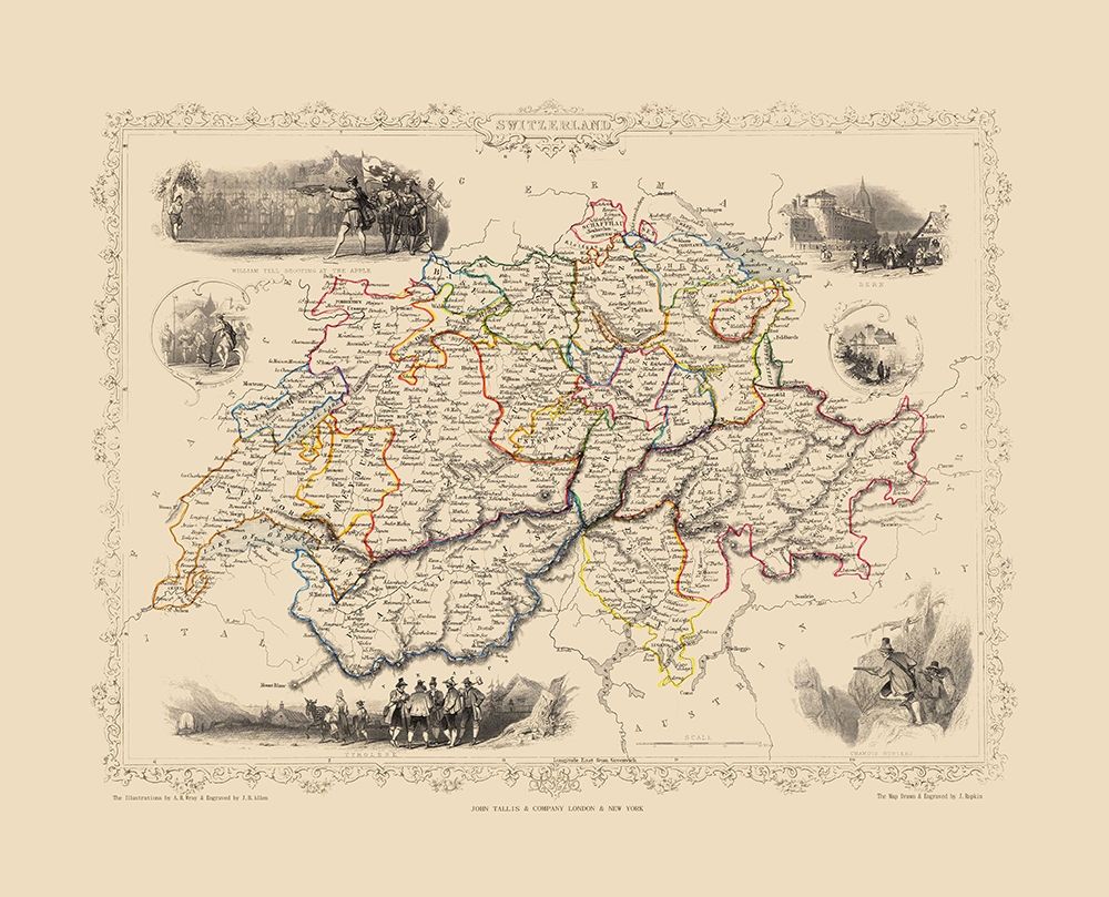 Switzerland - Tallis 1851