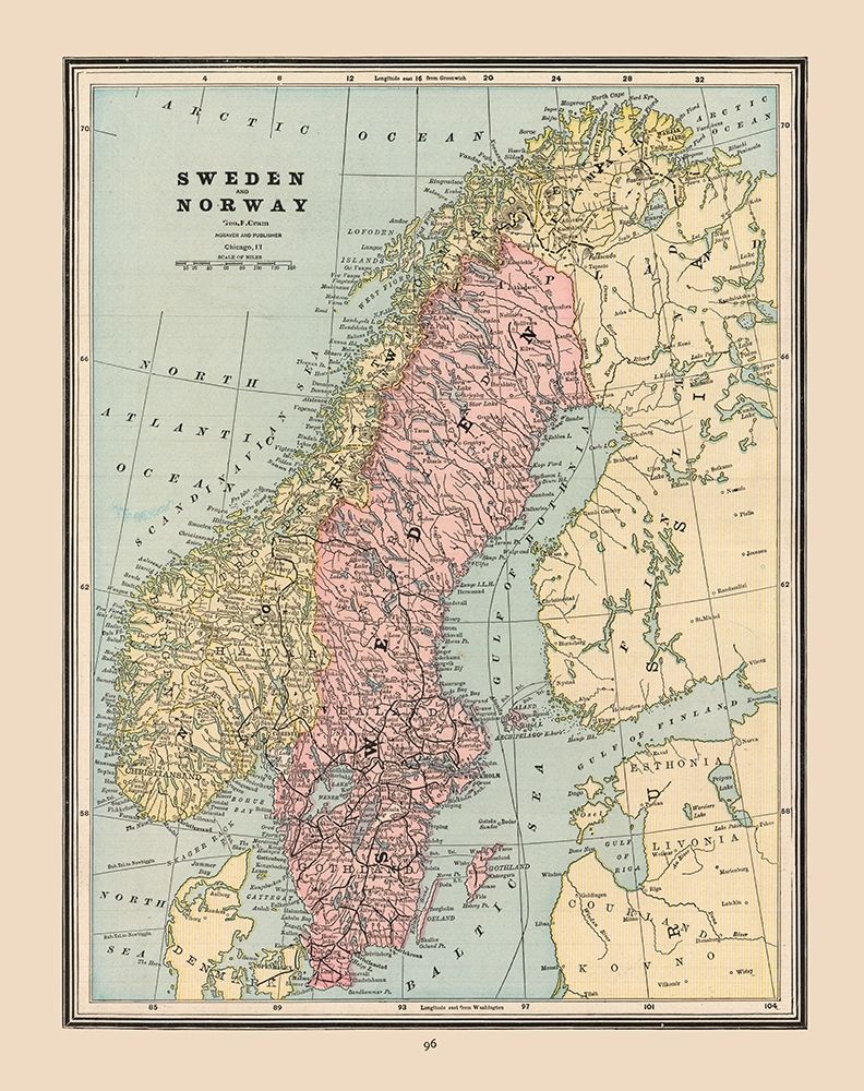 Sweden Norway - Cram 1888