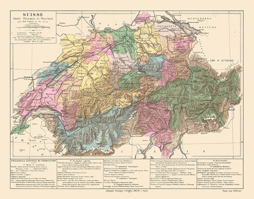 Political Switzerland - Drioux 1882