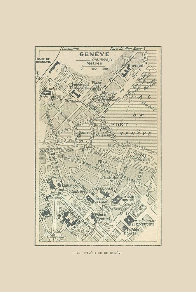 Geneva Switzerland Route Plan - Swiss Guide 1917