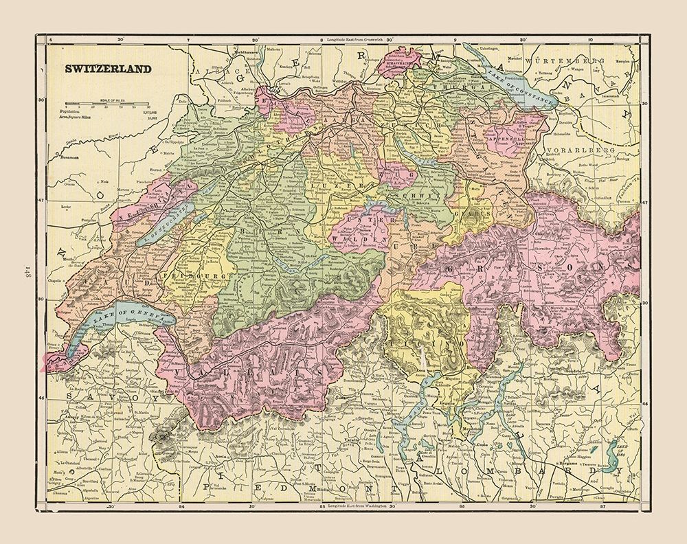Switzerland - Cram 1892