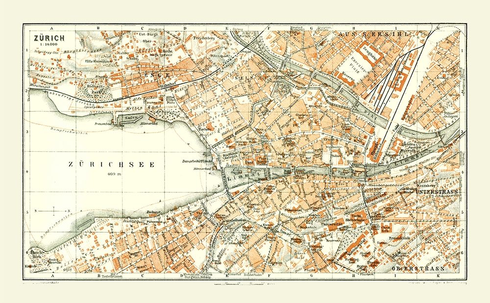 Zurich Switzerland - Baedeker 1921