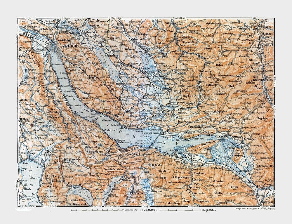 Zurich Sea Region Switzerland - Baedeker 1921