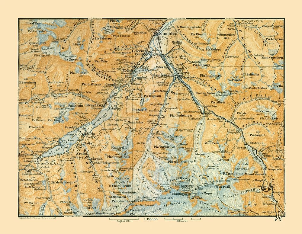 Val Roseg Region Switzerland - Baedeker 1921