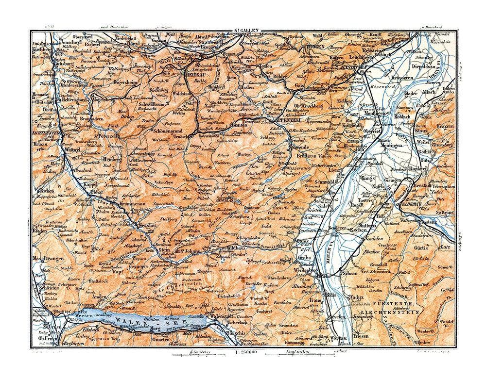St Gallen Region Switzerland - Baedeker 1921