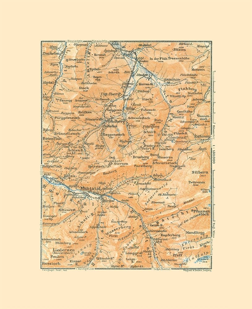 Muotathal Region Switzerland - Baedeker 1921