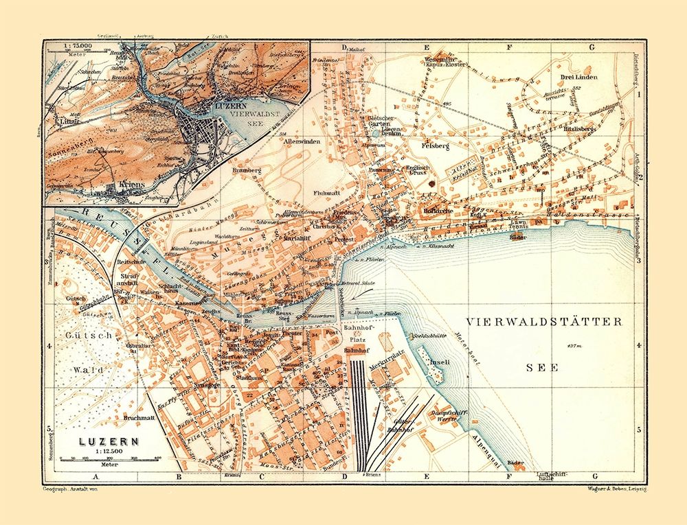 Lucerne Switzerland - Baedeker 1921
