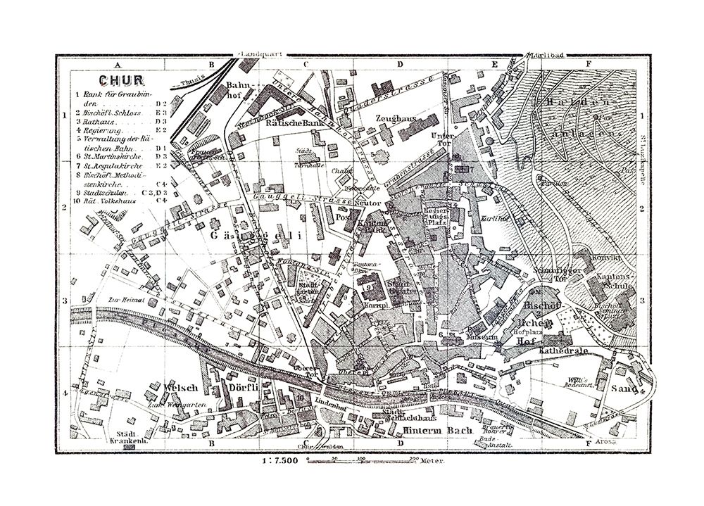 Chur Switzerland - Baedeker 1921