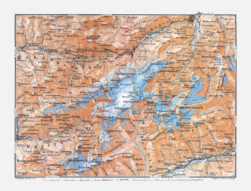 Bifertenstock Region Switzerland - Baedeker 1921