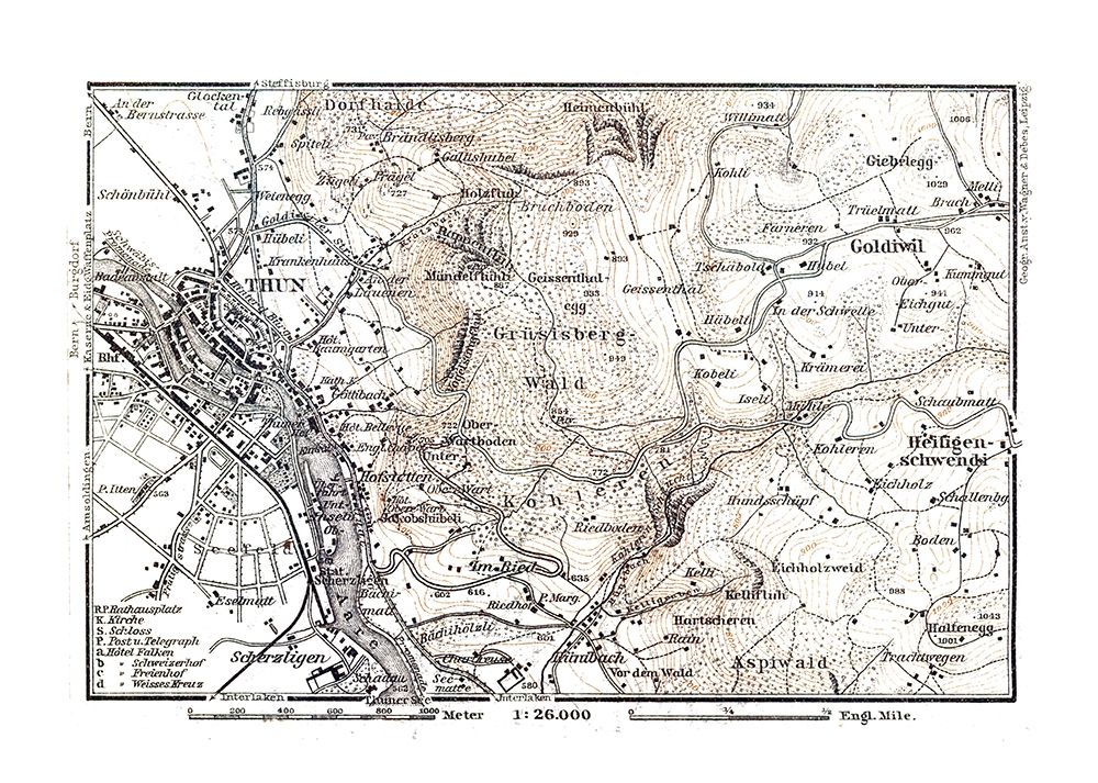 Thun Region Switzerland - Baedeker 1921