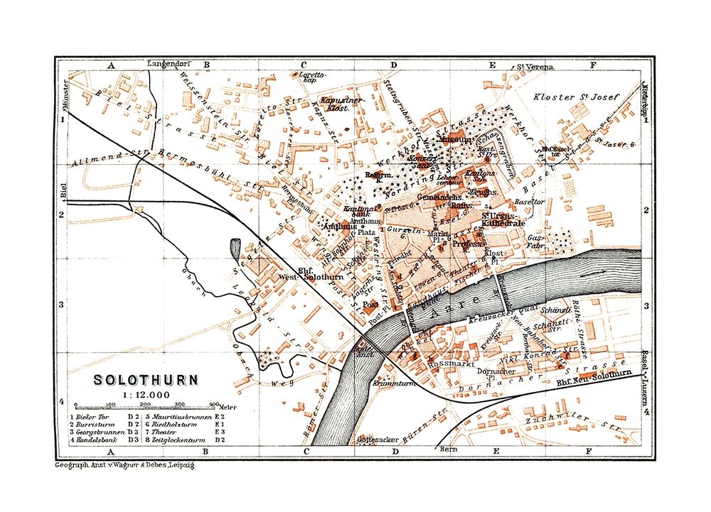 Solothurn Switzerland - Baedeker 1921