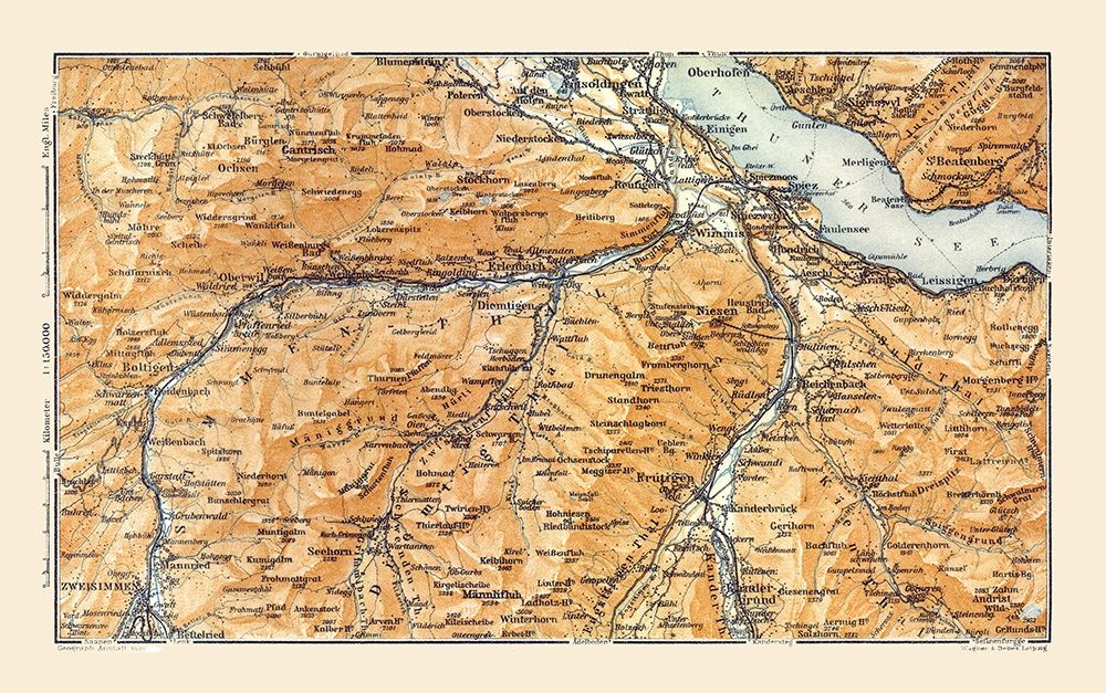 Zweisimmen Switzerland - Baedeker 1921