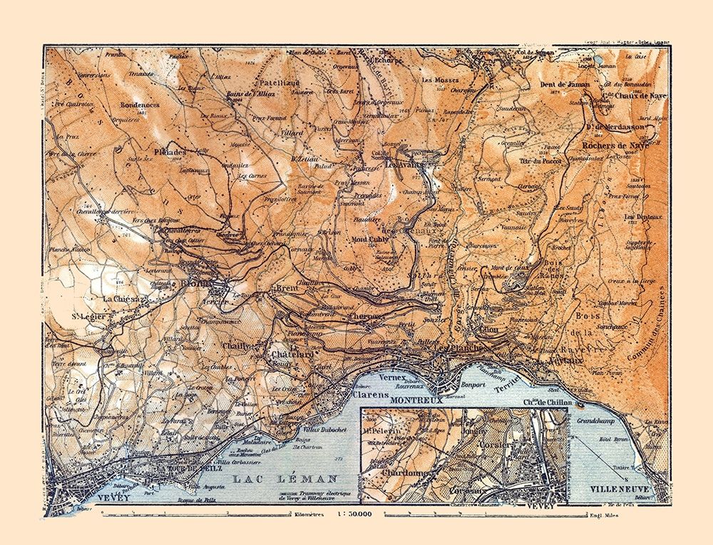 Lake Geneva Switzerland - Baedeker 1921