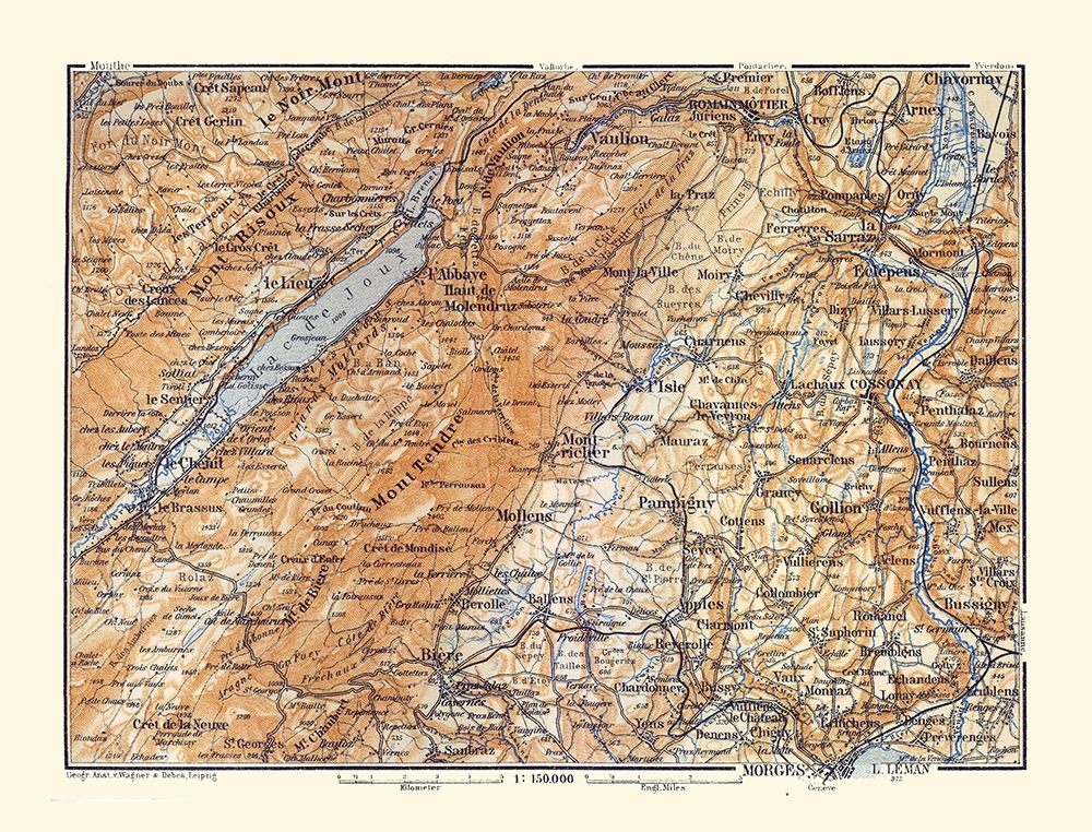 Mont Tendre Region Switzerland - Baedeker 1921