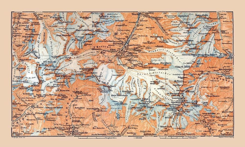 Matterhorn Region Switzerland - Baedeker 1921