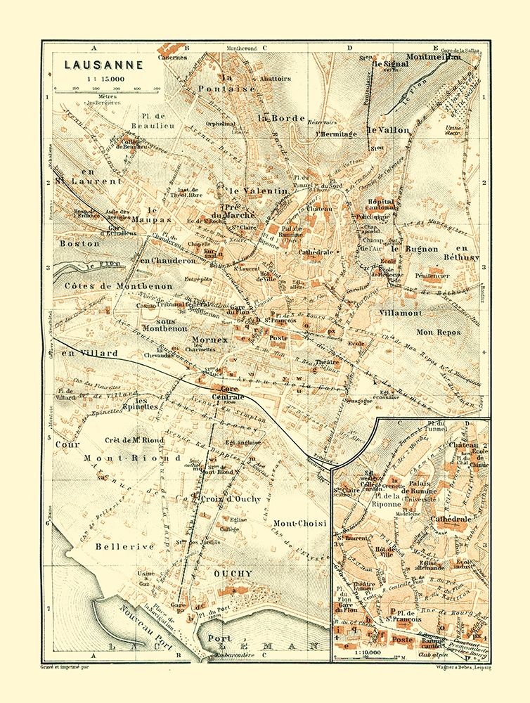 Lausanne Switzerland - Baedeker 1921