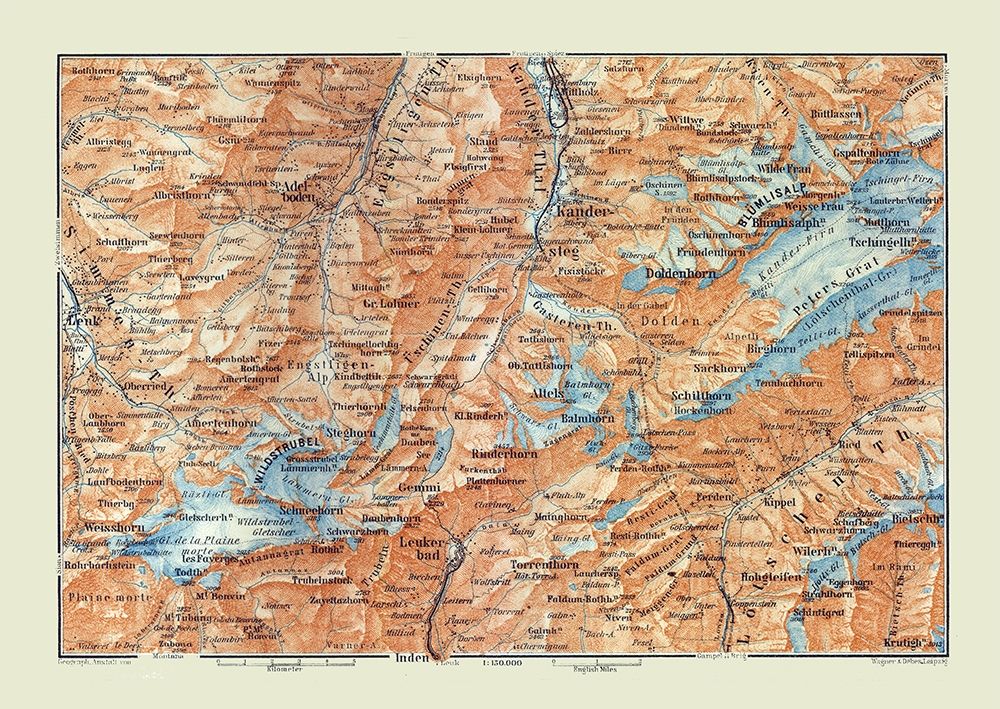 Kandersteg Region Switzerland - Baedeker 1921