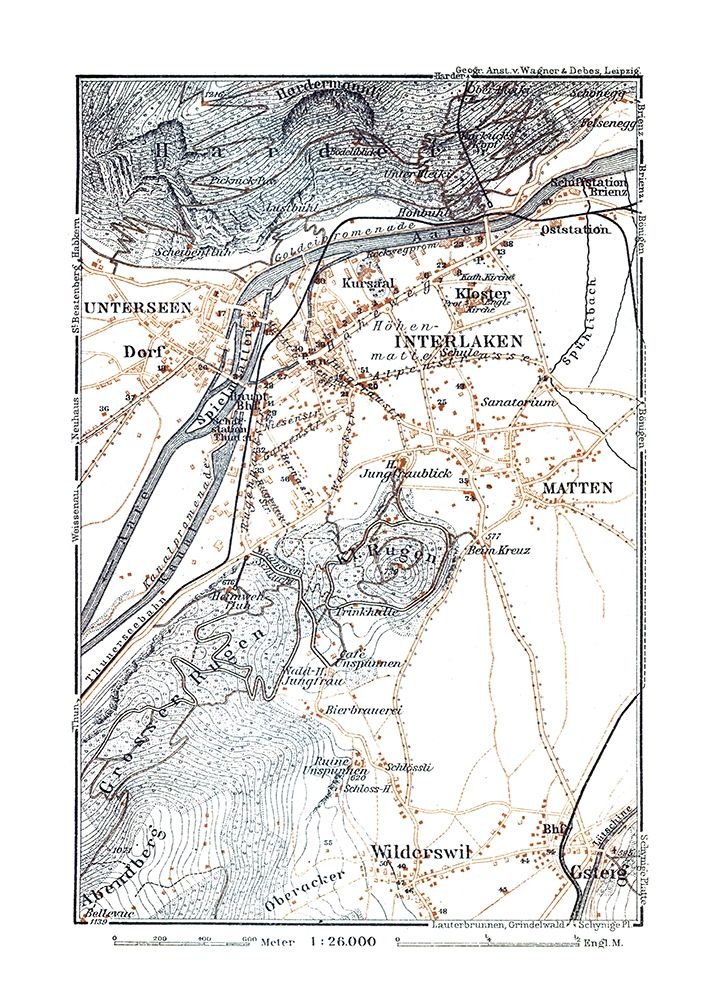 Interlaken Region Switzerland - Baedeker 1921