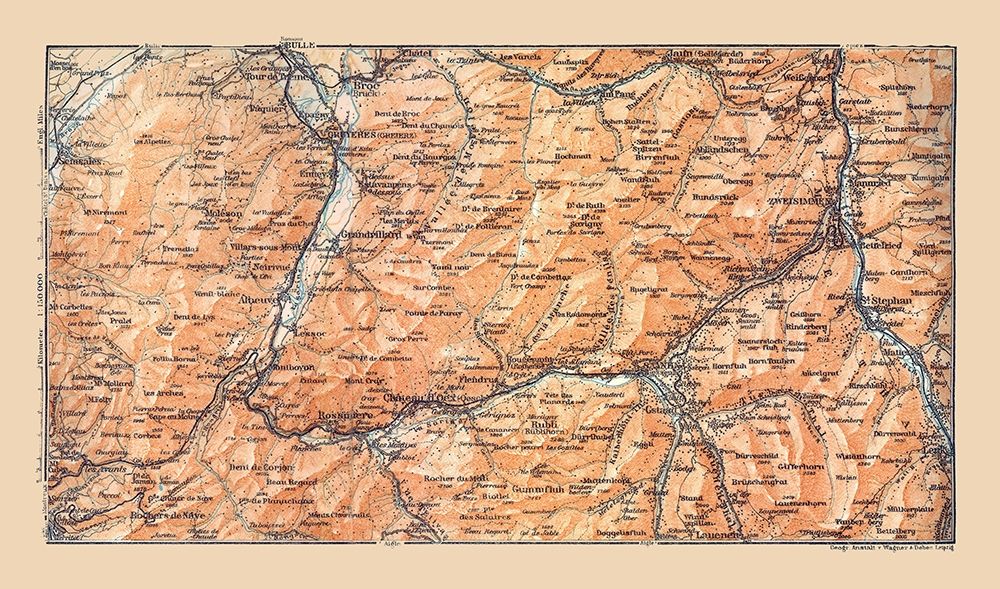 Gruyeres Switzerland - Baedeker 1921