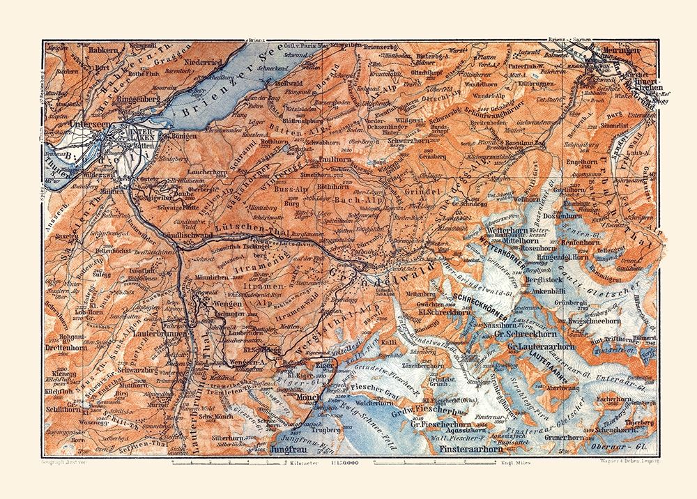 Grindelwald Region Switzerland - Baedeker 1921
