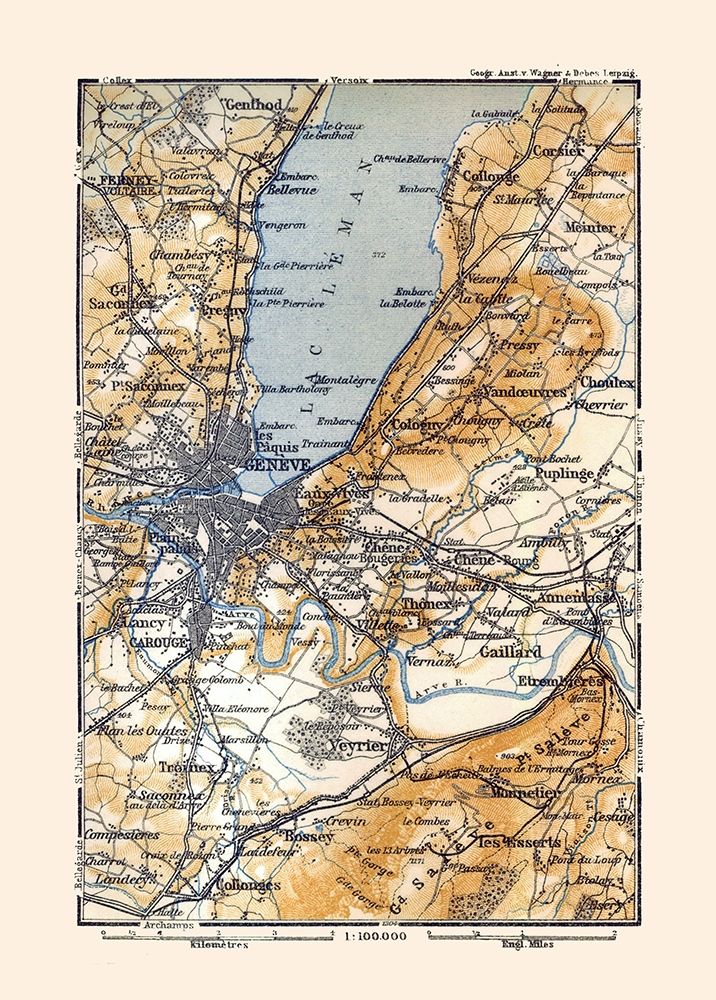 Geneva Region Switzerland France - Baedeker 1921
