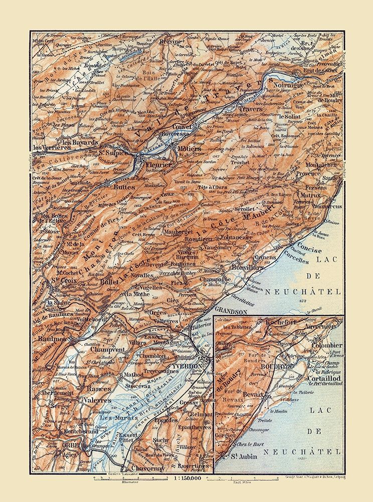 Fleurier Region Switzerland - Baedeker 1921