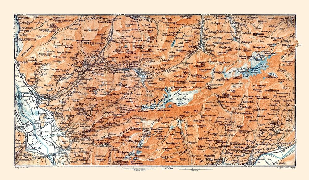 Diablerets Region Switzerland - Baedeker 1921