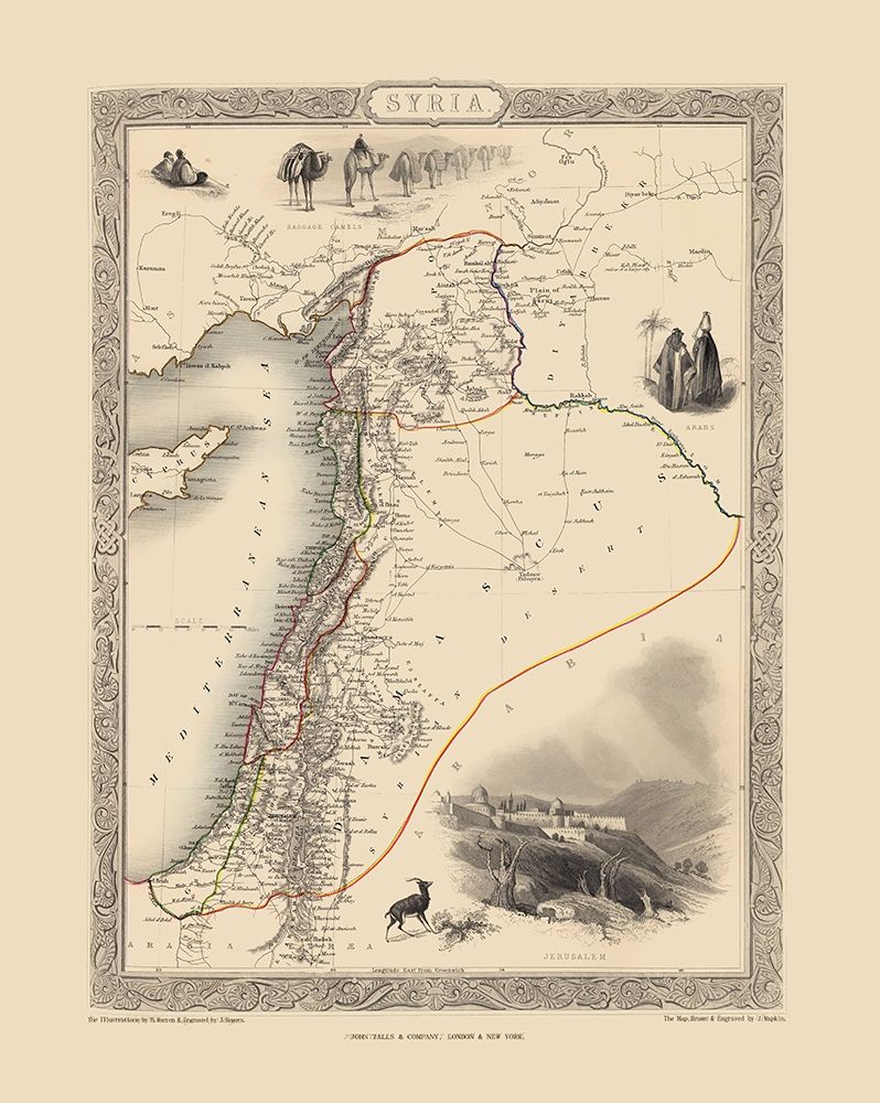 Middle East Syria - Tallis 1851