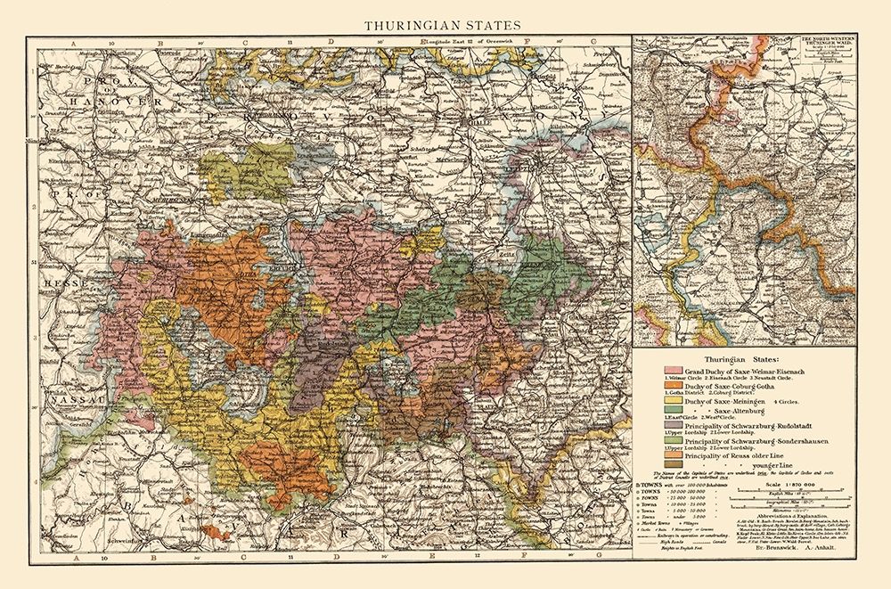 Thuringen State Germany - Andree 1895