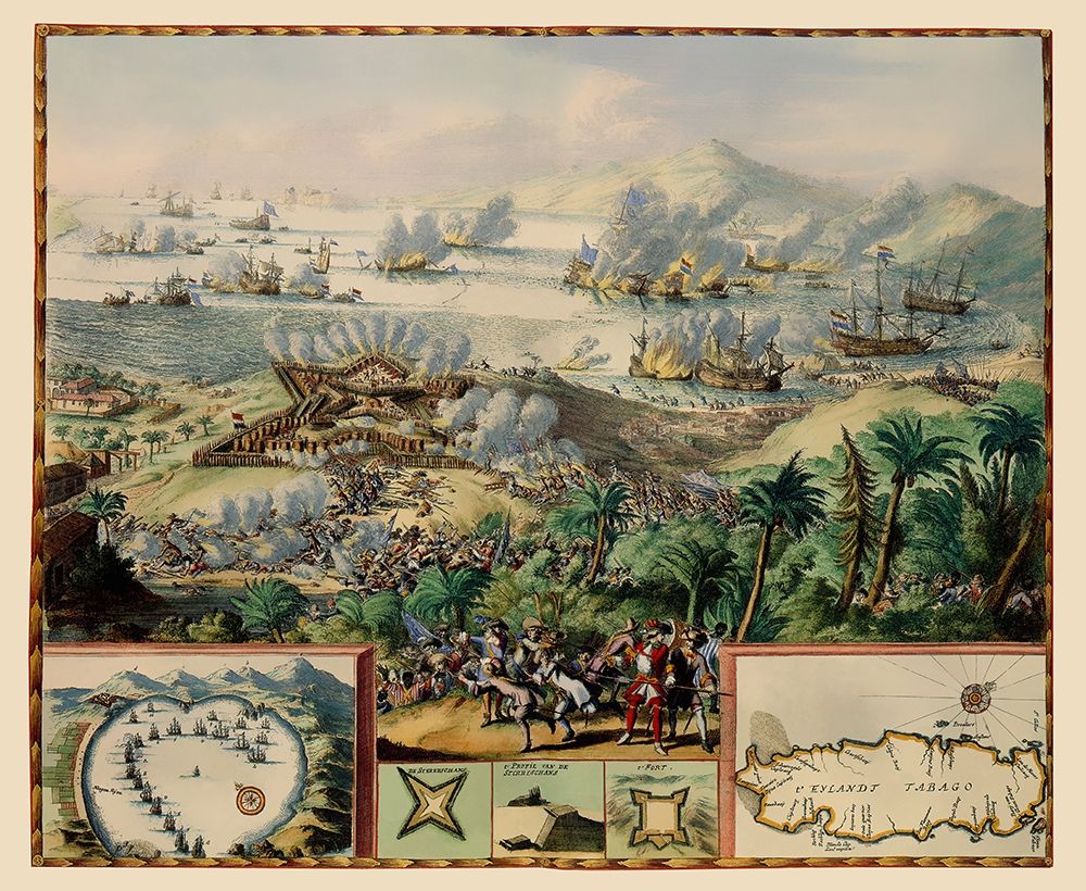 Battle Caribbean Tobago - DeHooghe 1677