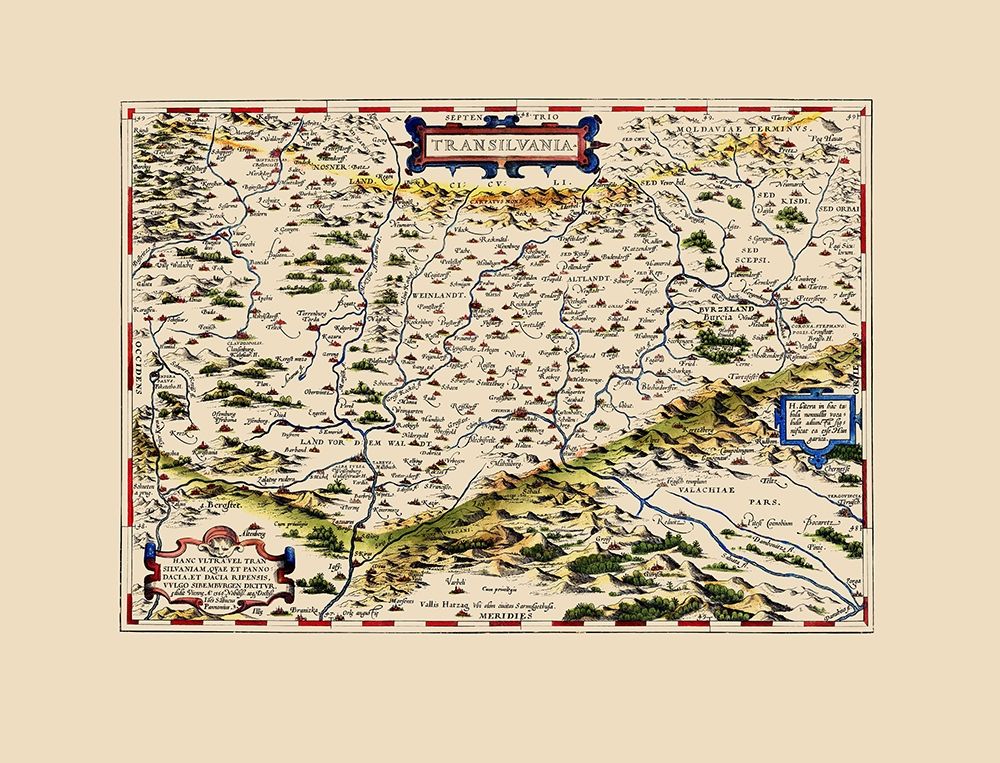 Transylvania Romania - Ortelius 1612