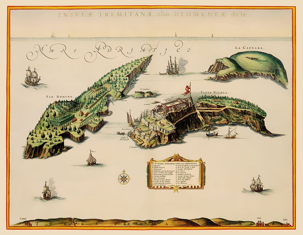 Isole Tremiti Italy - Blaeu 1662