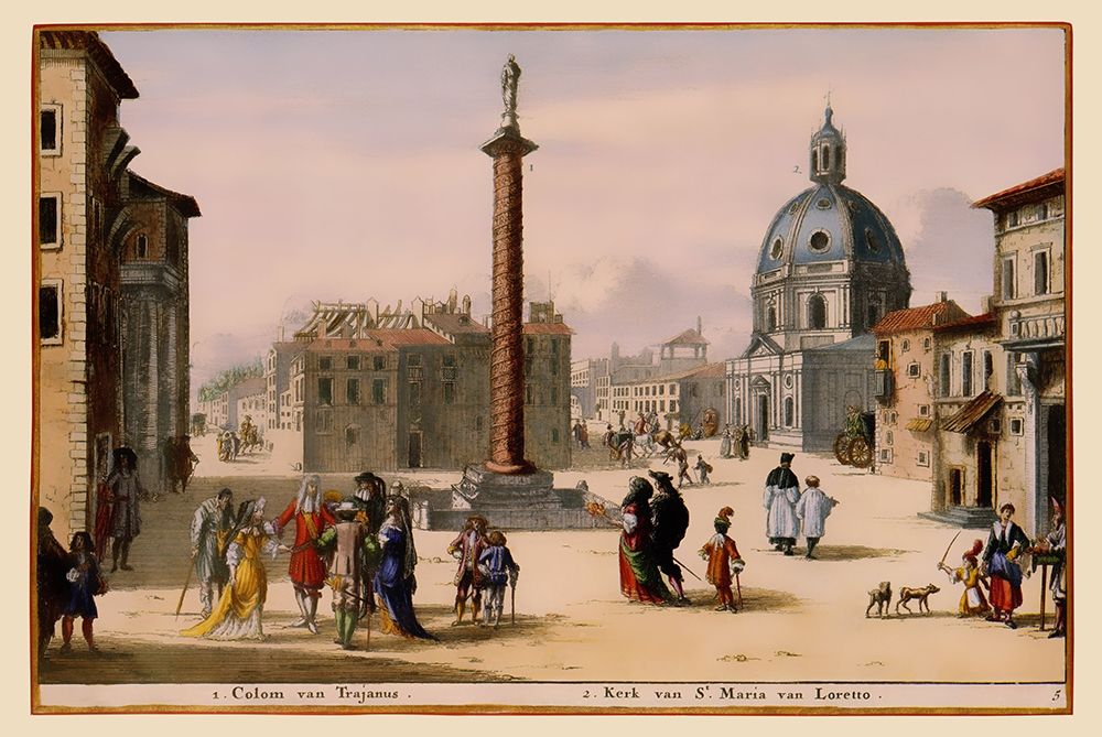 Trajan Column Rome Italy - Visscher 1681