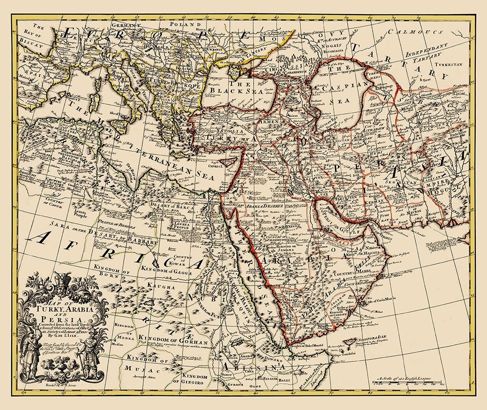 Turkey Arabia Persia - De Lisle 1721