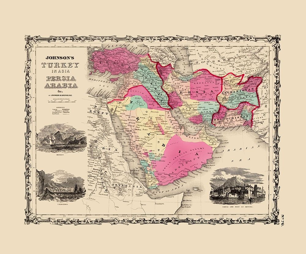 Turkey Persia Arabia - Johnson 1860