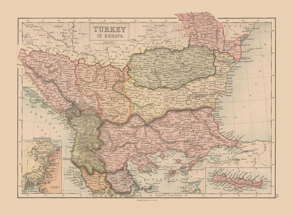 Europe Turkey - Black 1867