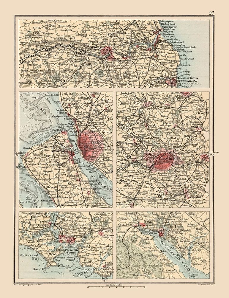 Major Cities United Kingdom - Bartholomew 1892