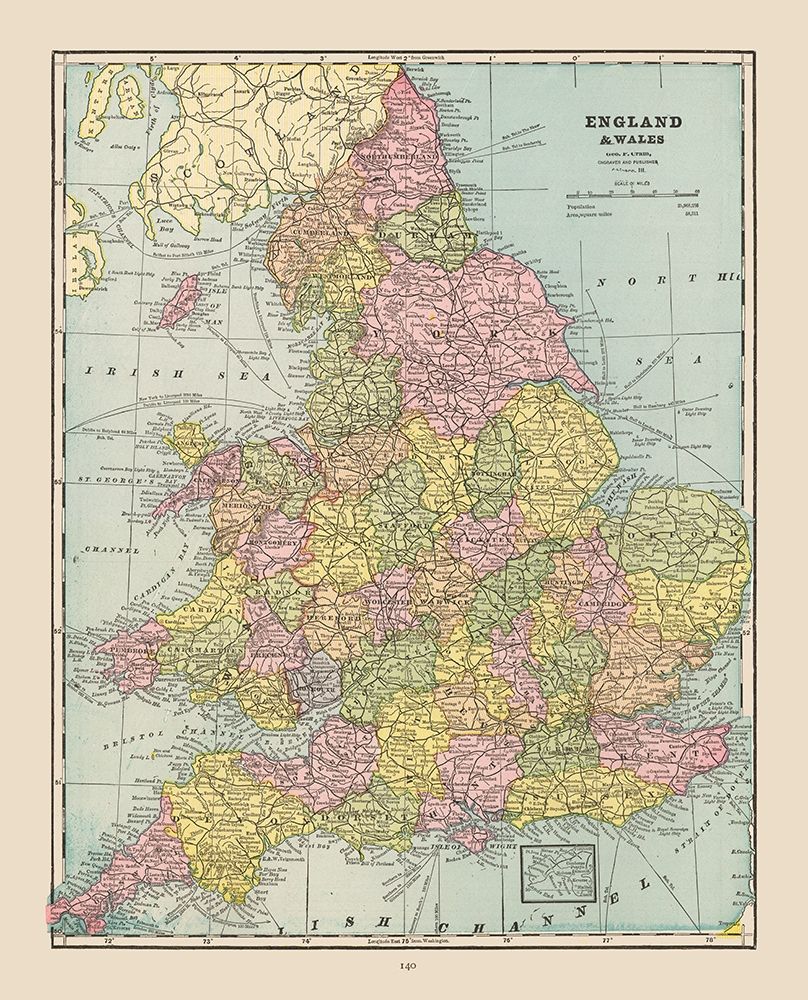 England Wales - Cram 1892