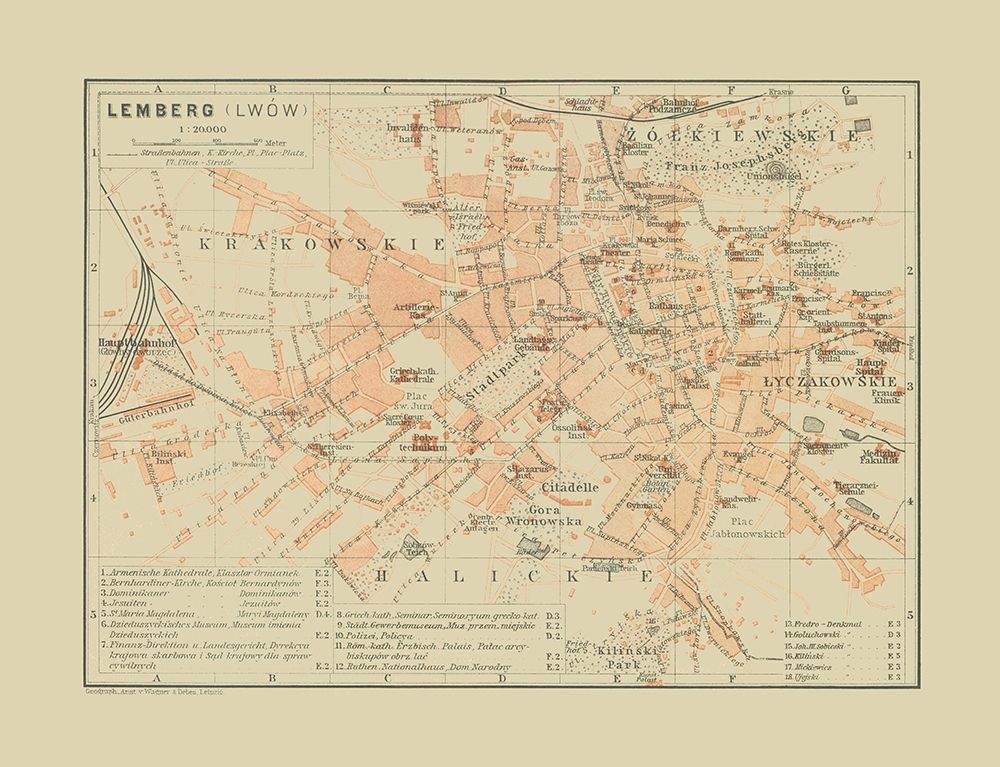 Lemberg Ukraine - Baedeker 1910