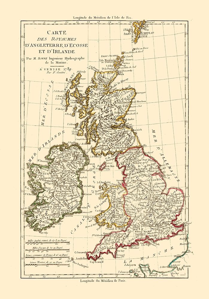 England Scotland Ireland - Santini 1794