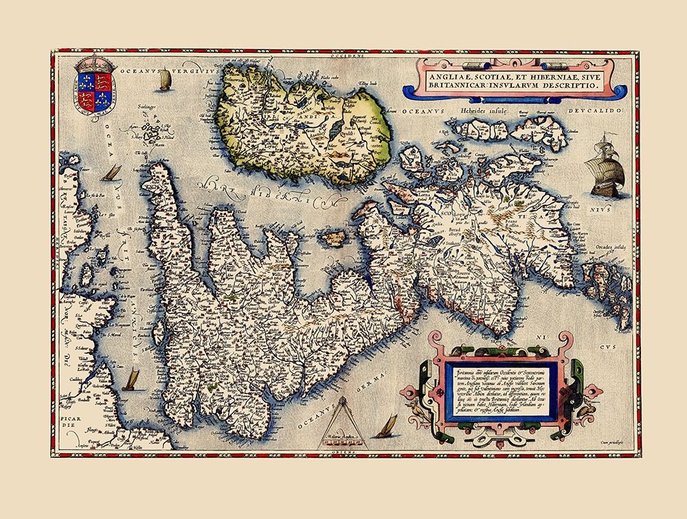England Scotland Wales - Ortelius 1570