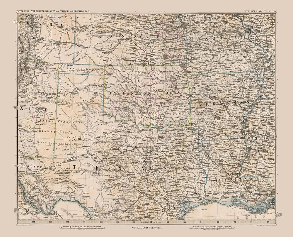 South Central United States - Stieler 1885