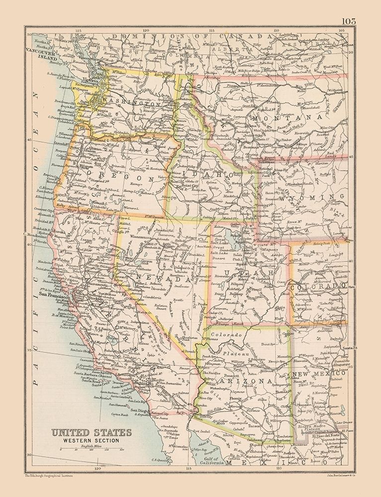 Western United States - Bartholomew 1892