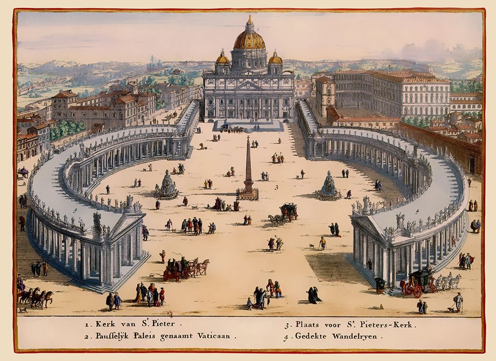 Panoramic Italy Vatican City - Visscher 1681