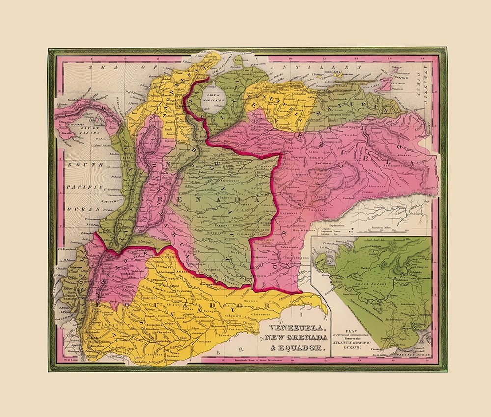 Venezuela New Granada Ecuador - Mitchell 1846