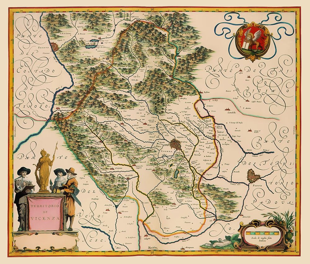 Vicenza Region Italy - Blaeu 1640