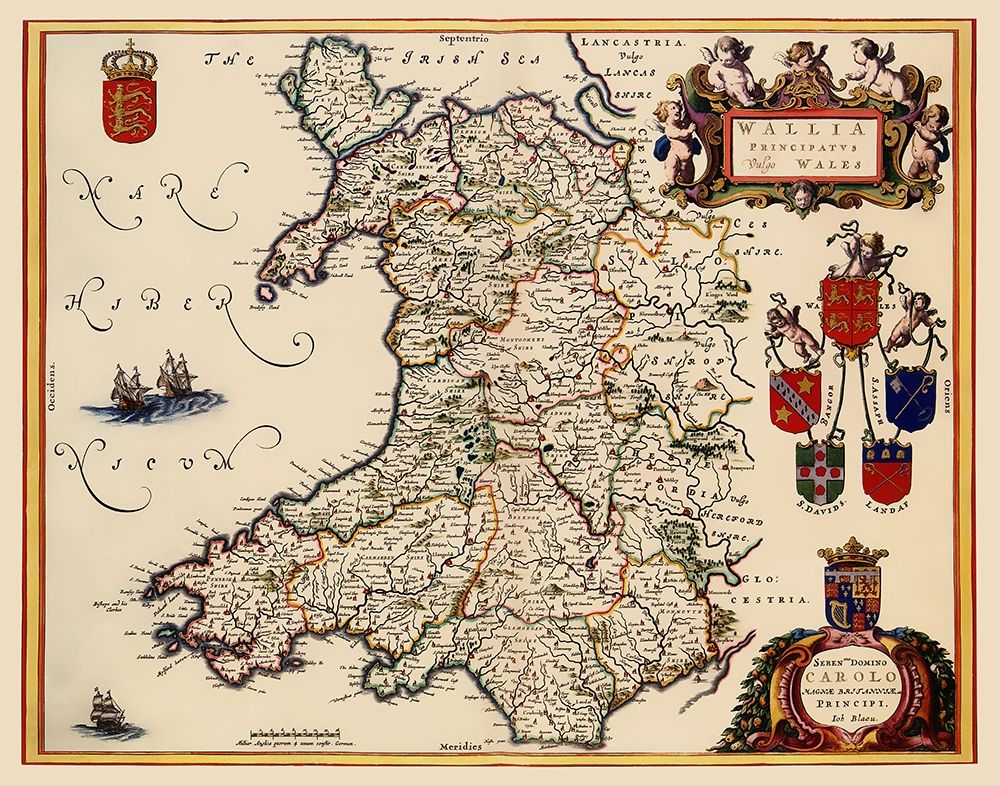 Wales - Blaeu 1645
